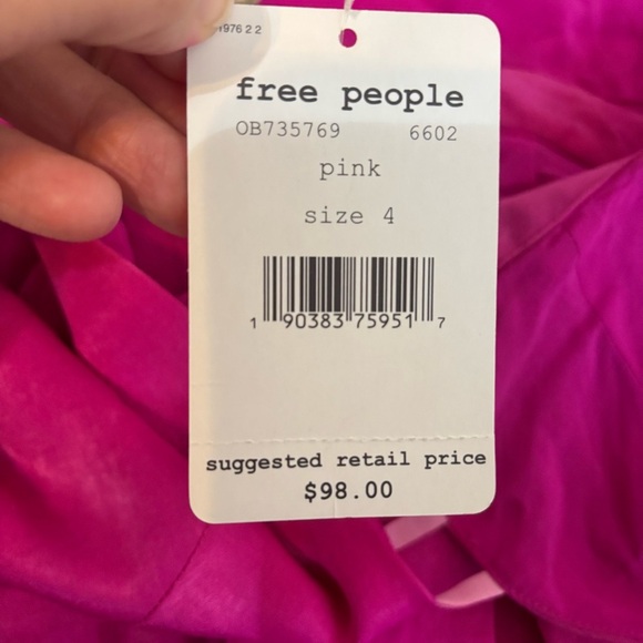 Free People Gabby’s Party All Night Fit & Flare Dress Hot Pink Size 4 NWT - Picture 7 of 10